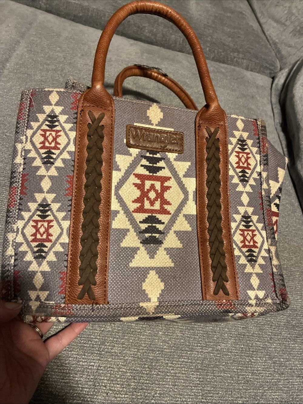 Western Print Wrangler Cross Body Purse With Adjustable Strap